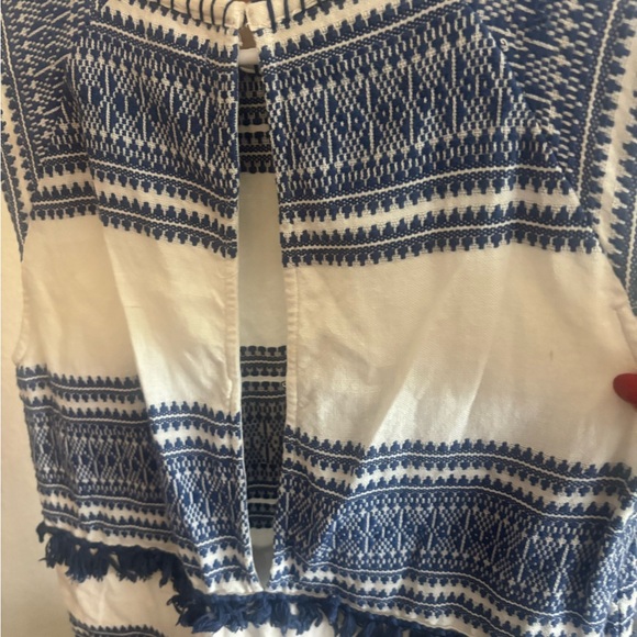 Ecote Navy and White Boho Mini Dress - Picture 5 of 5